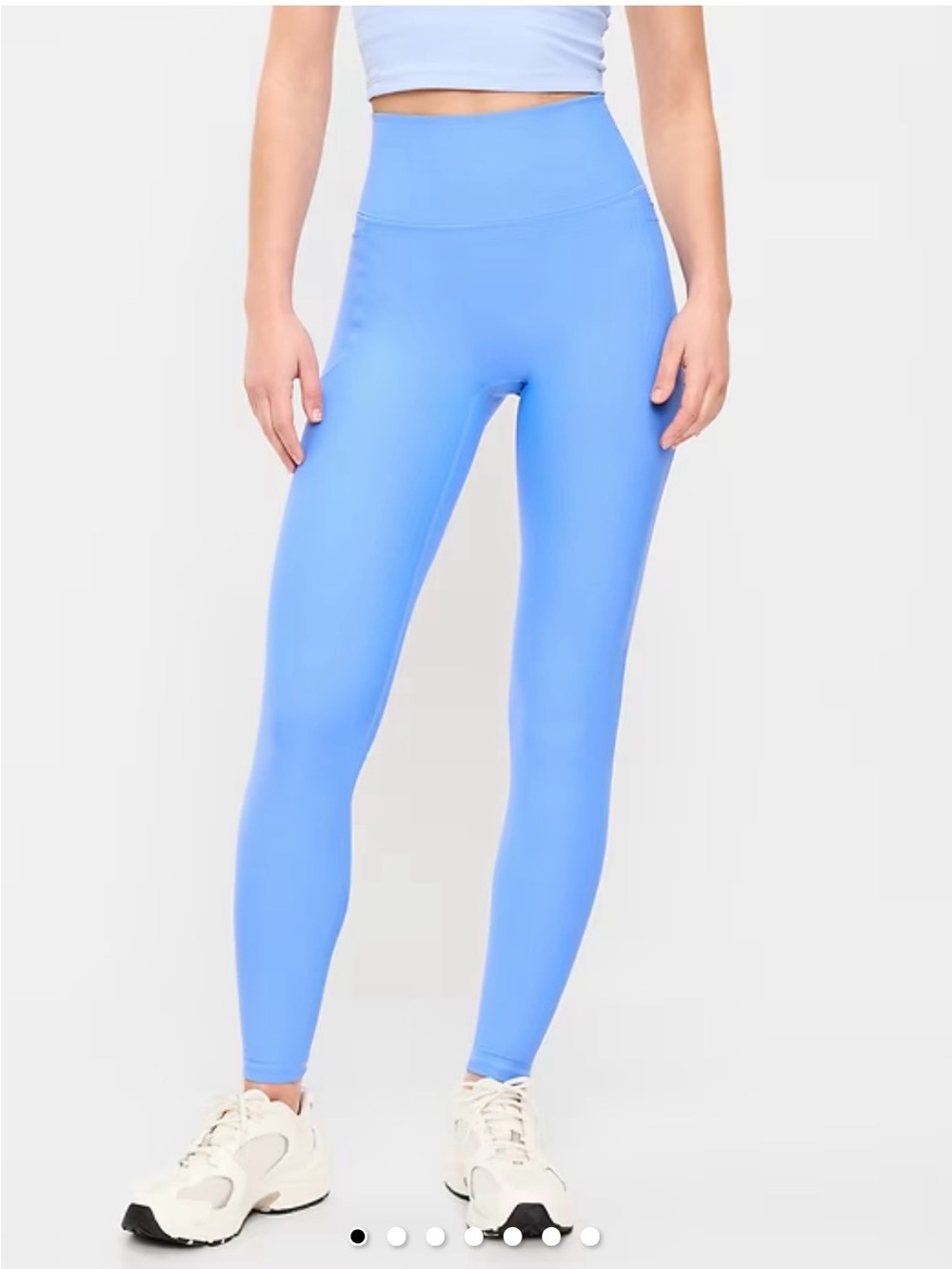 Old Navy Powersoft Light Blue 7/8 Pocket Leggings No Front Seam Size Large